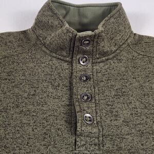 Red Head Brand Co. Men’s XL Heather Green Mock Neck Button Pullover Straight Hem